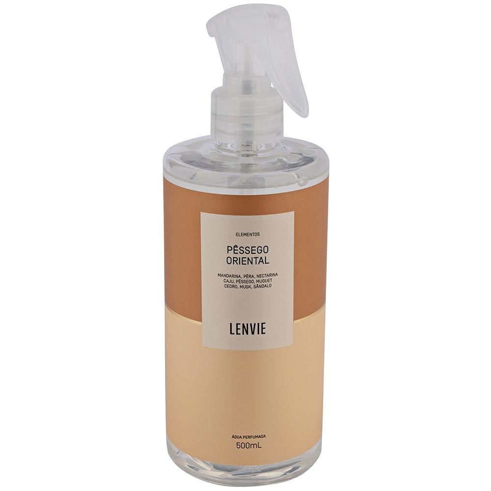 Água Perfumada Lenvie Pêssego Oriental Elementos Ideal para Tecidos e Ambientes 500ml