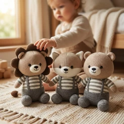 Bichinho De Pelúcia Estilo Amigurumi 26cm Decoração Quarto Bebê Safari Floresta Para Nicho