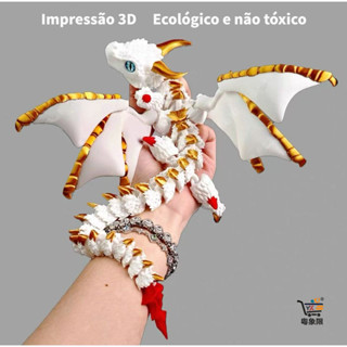 Dragão Voador 3D Dois Chifres Brilho no Escuro  Asas Móveis e Flexíveis Multiarticulado Várias Cores Impressão 3D em Oferta na Shopee