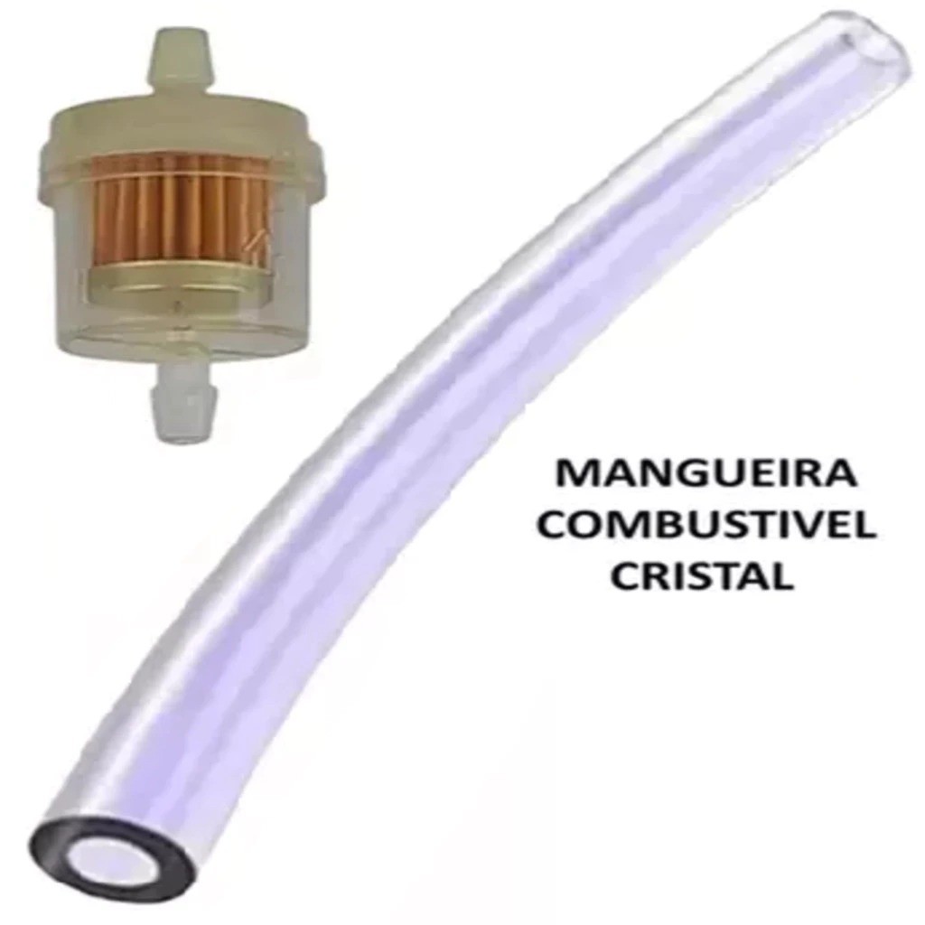 Filtro Combustivel Bicicleta Motorizada Mobilete + 20 Cm Mangueira