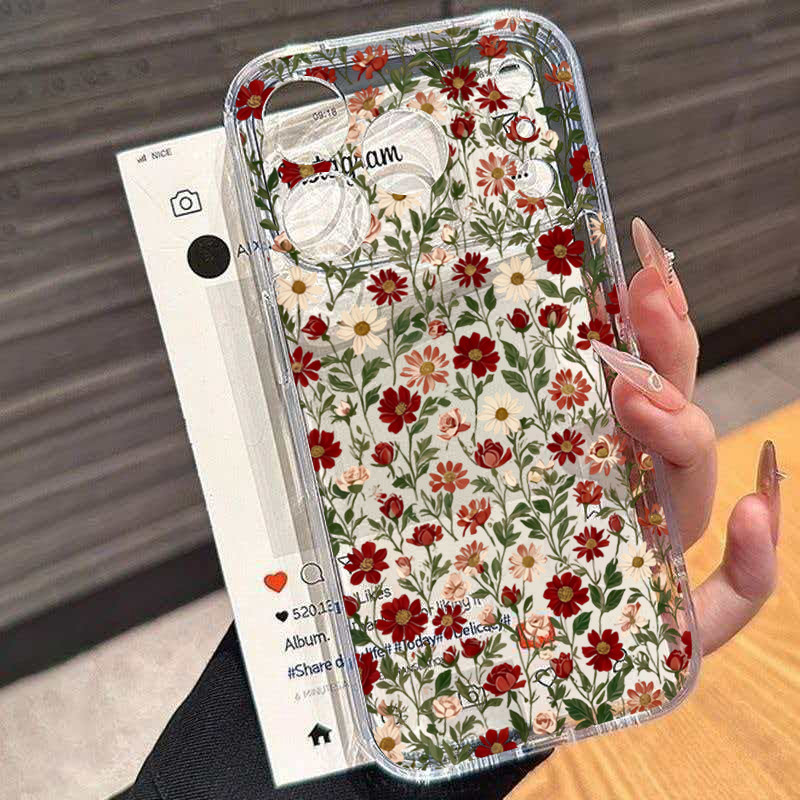 Flor Dos Desenhos Animados Caso De Telefone Para Samsung S25 Ultra S24 S23 S22 S21 FE Plus A56 5G A36 A16 A55 A54 A53 A1