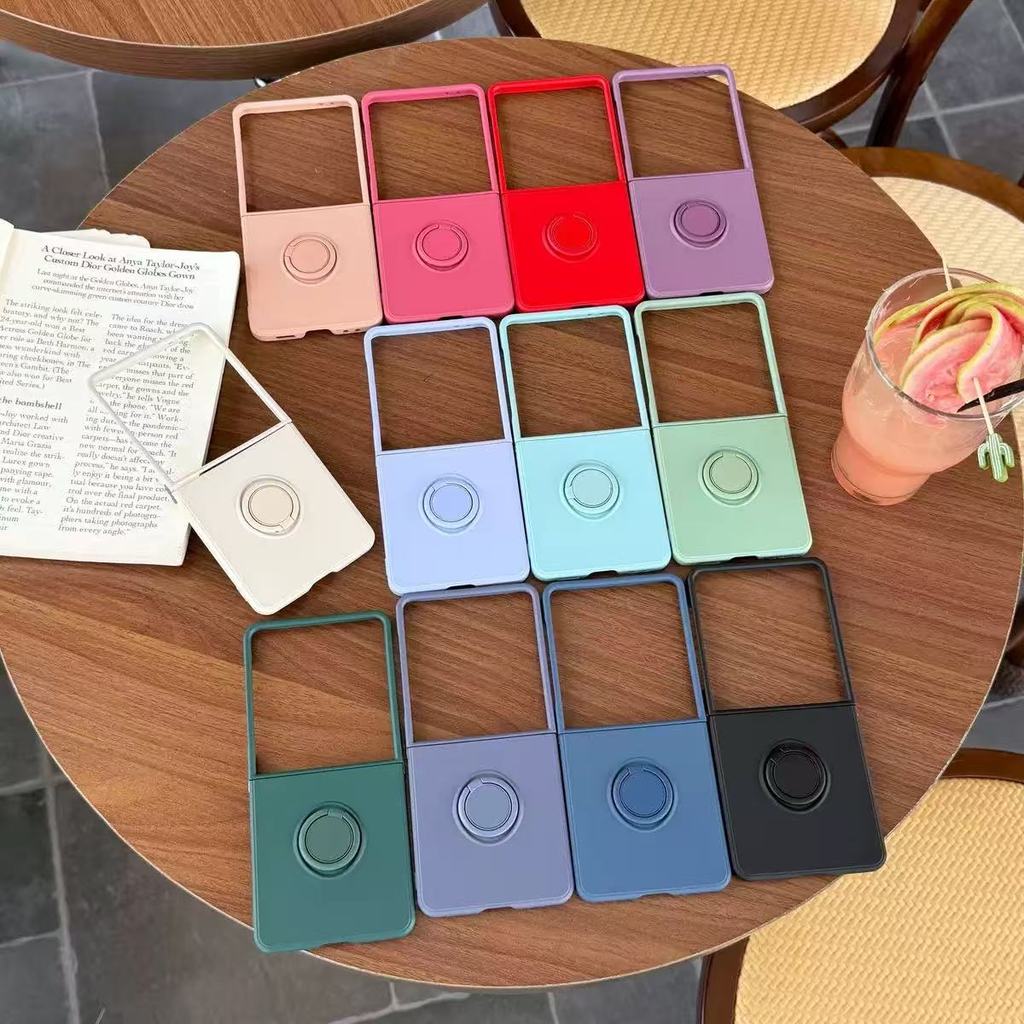 Capa de silicone de luxo com anel para Samsung ZFlip 5/6/7 em Oferta na Shopee