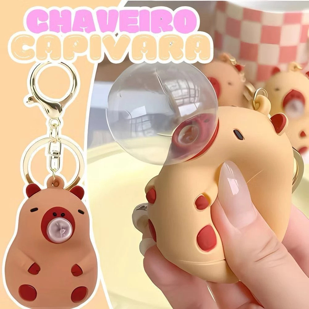 Chaveiro Inflável Antiestresse Squishy Capivara Capivara kit2   ming em Oferta na Shopee