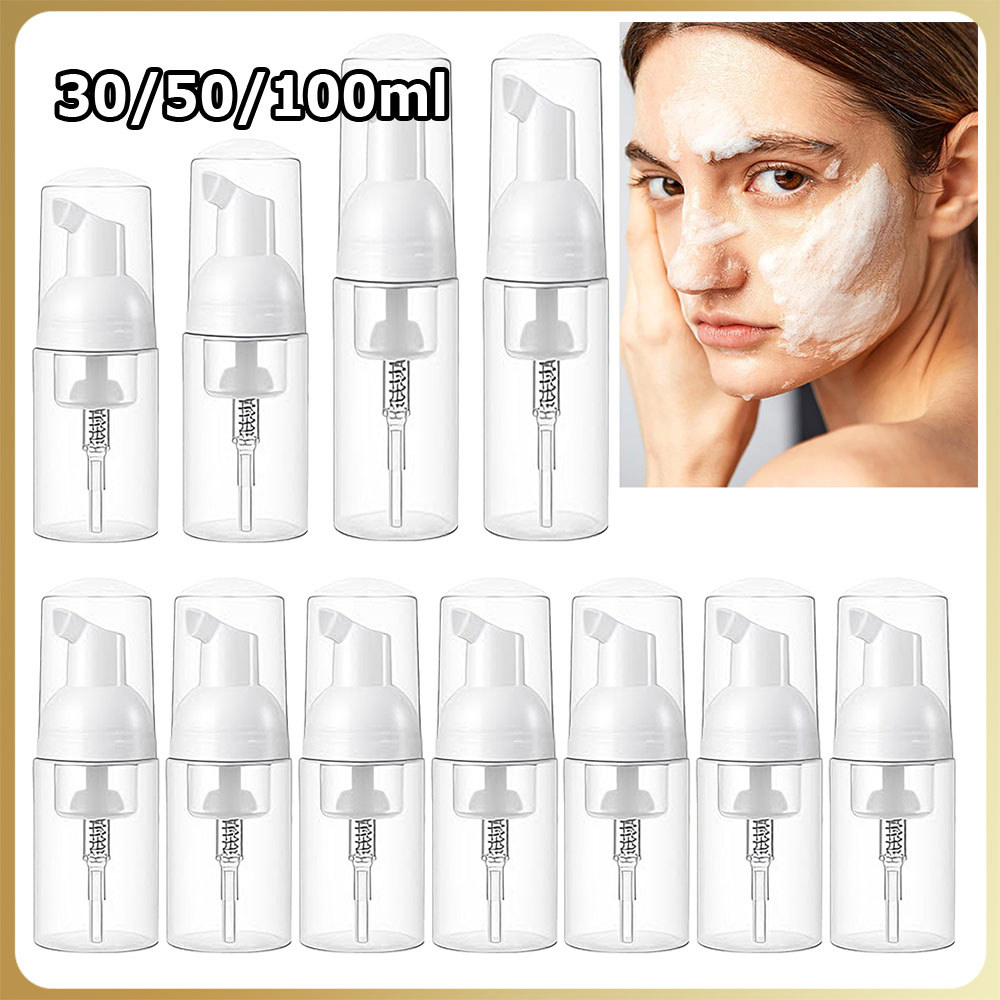 Kit 5 Frasco com bomba recarregável frasco de espuma de plástico transparente para viagem frasco com bomba de espuma