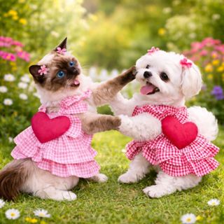 Vestido Pet com Coração – Roupa Fofa para Cães e Gatos | Conforto e Estilo em Oferta na Shopee