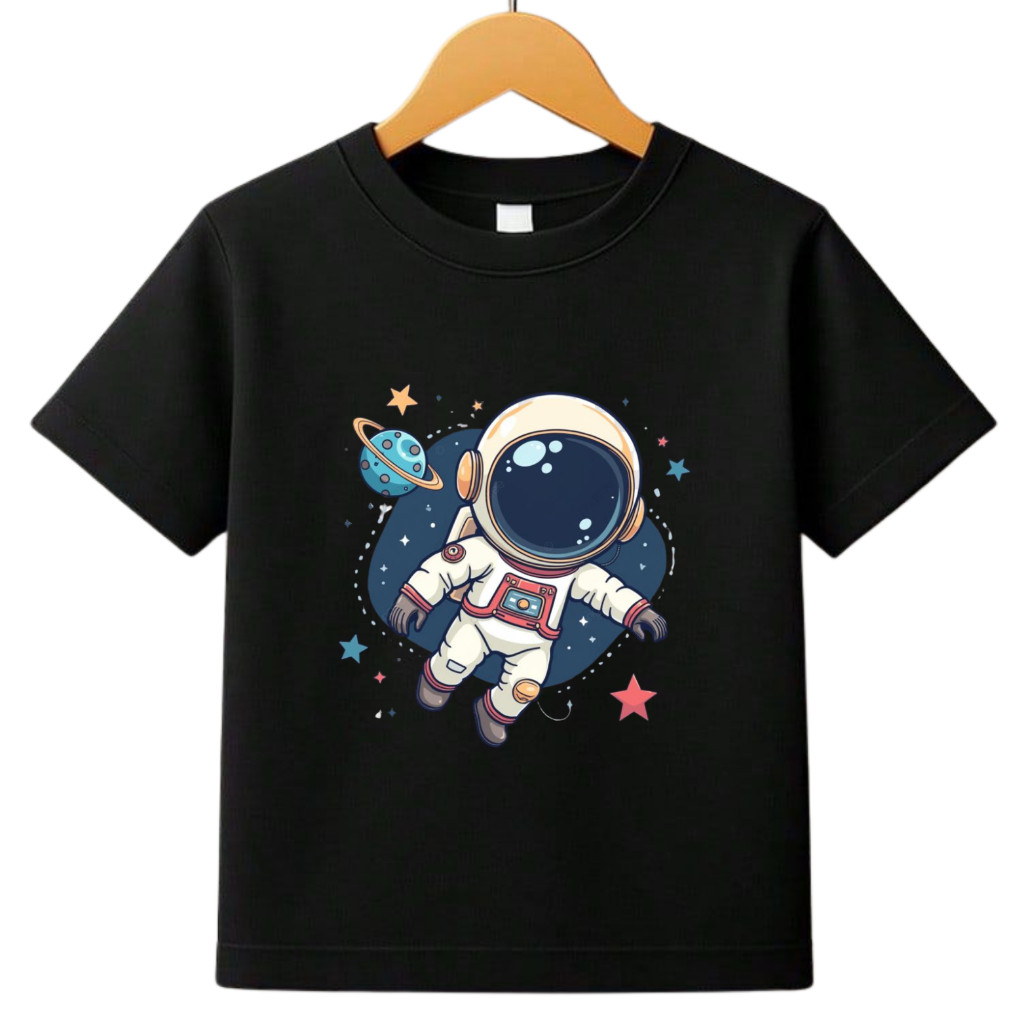 Camiseta Infantil Astronauta Foguete  Planetas Diversas Estampas Lindas Unissex