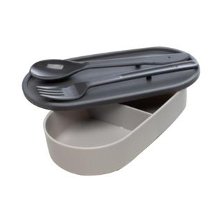 Marmita Hermética com Talheres Cinza Lyor Plástico 850ml em Oferta na Shopee