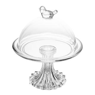 Prato para Doce com Tampa e Pé Bird Wolff 15cm x 15cm x 18cm em Oferta na Shopee