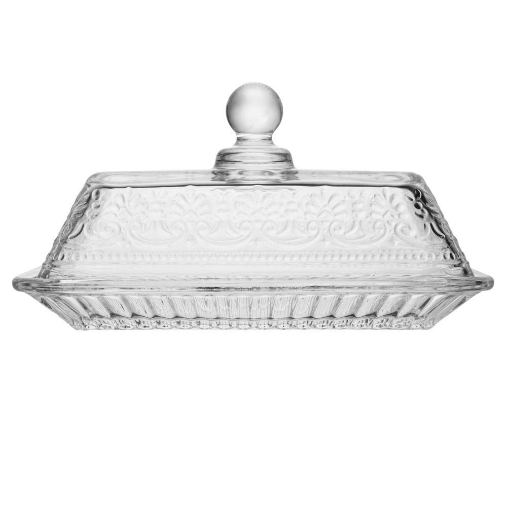Manteigueira Mauve 17cm Cristal Wolff para Manteiga Café da Manhã Mesa Posta Servir Organização Elegante Sofisticada Uso · foto 2