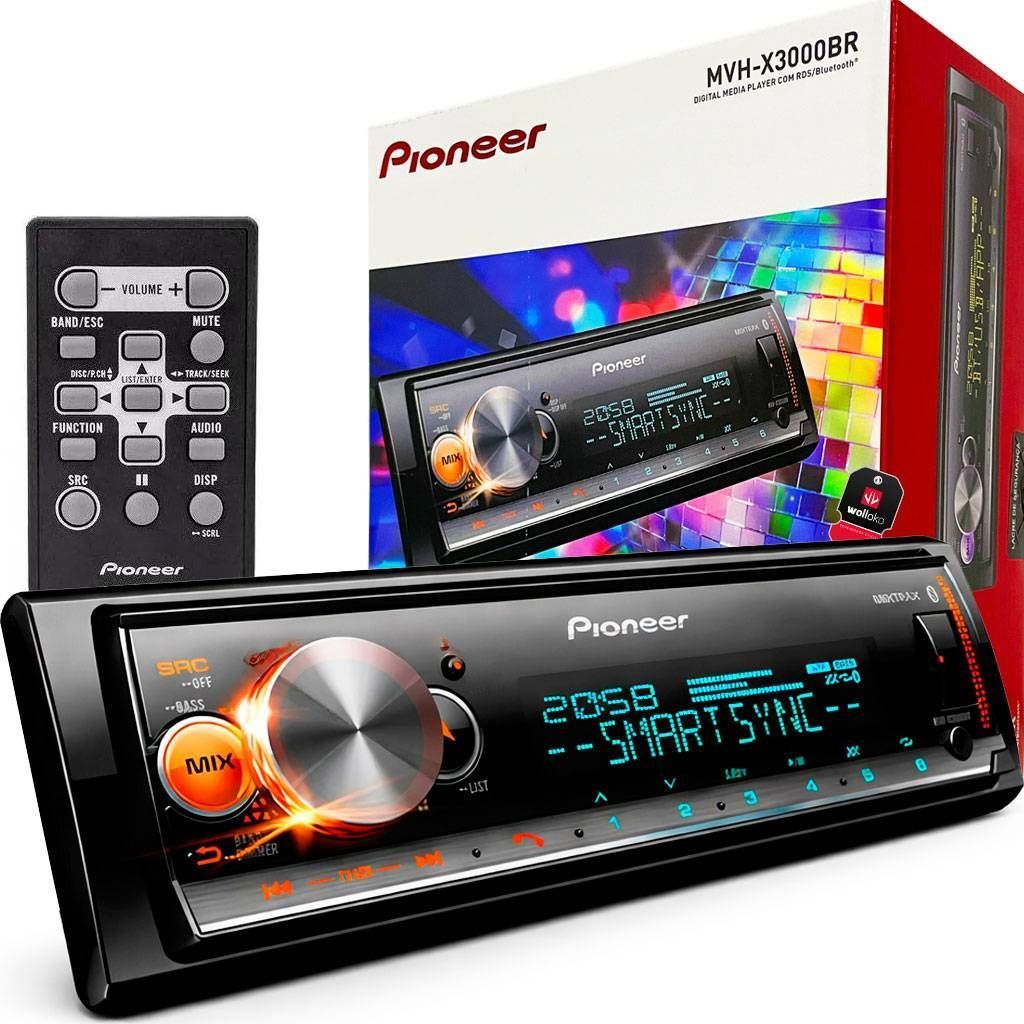 Som Automotivo Pioneer MVH-X3000BR Com USB Bluetooth Radio Mixtrax em Oferta na Shopee