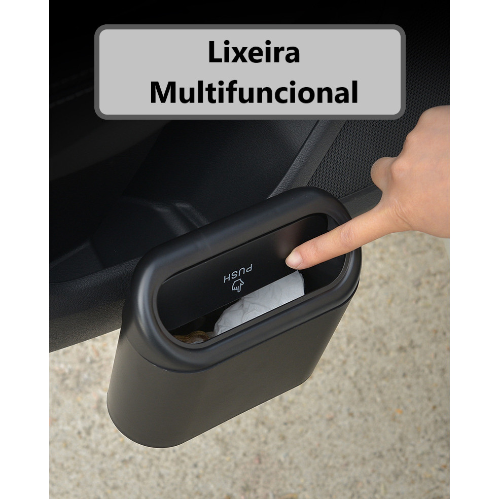 Lata Lixo Lixeira Coberta Carro Caixa Armazenamento Suspenso Porta Banco Assento Traseira Multifuncional acessórios em Oferta na Shopee