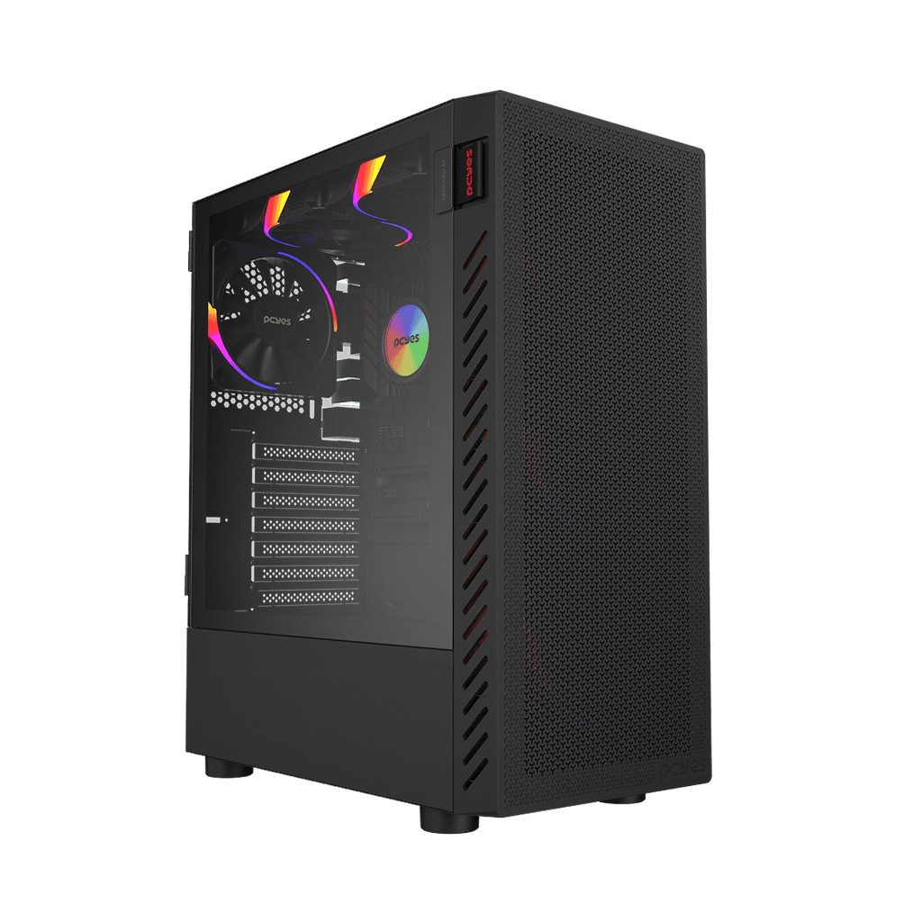 Gabinete Gamer Pcyes Bolter Black Vulcan Vidro Temperado