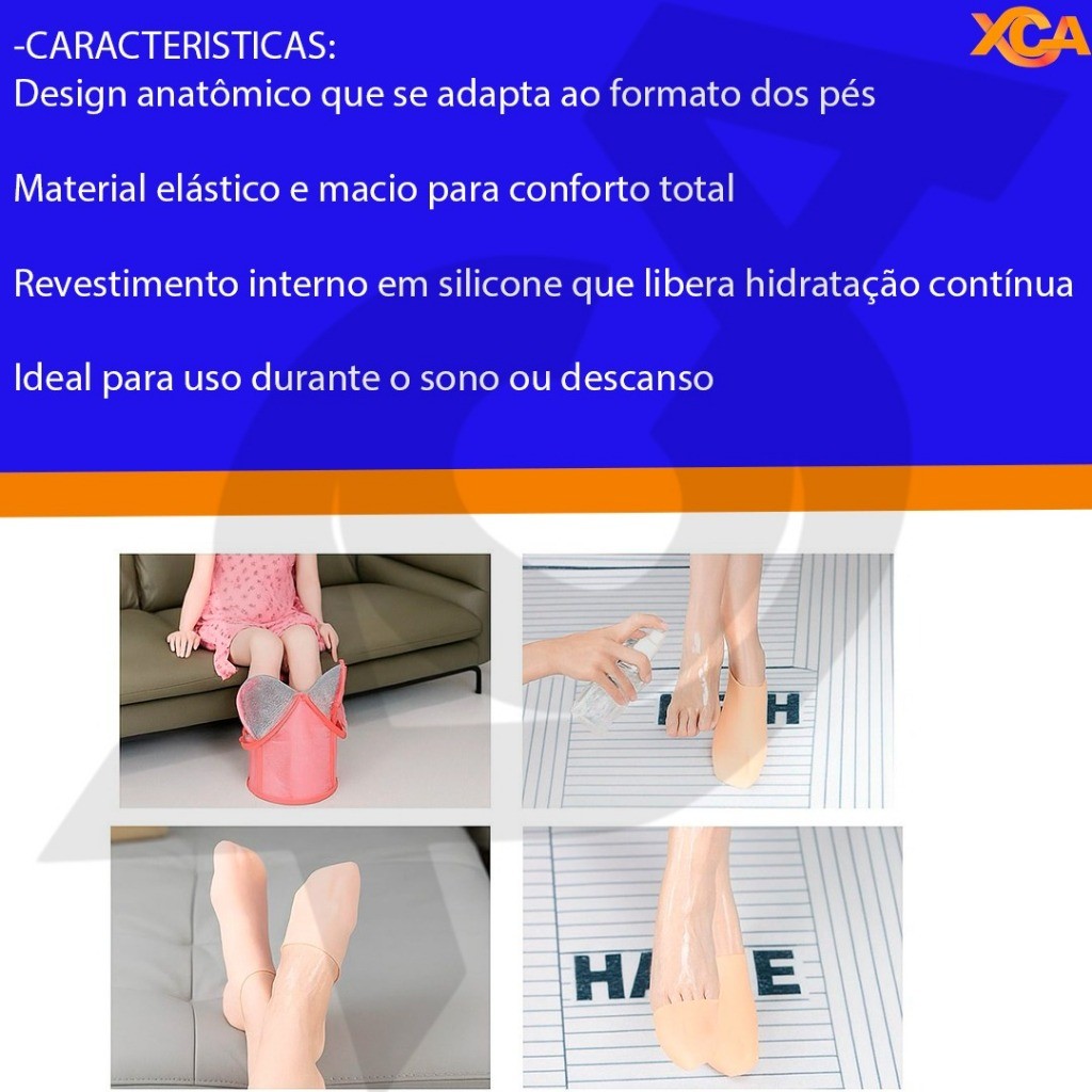 Meias De Silicone Cuidado Dos Pés Gel Hidratante Anti-Rachaduras Removedor De Pele Morta Calcanhar