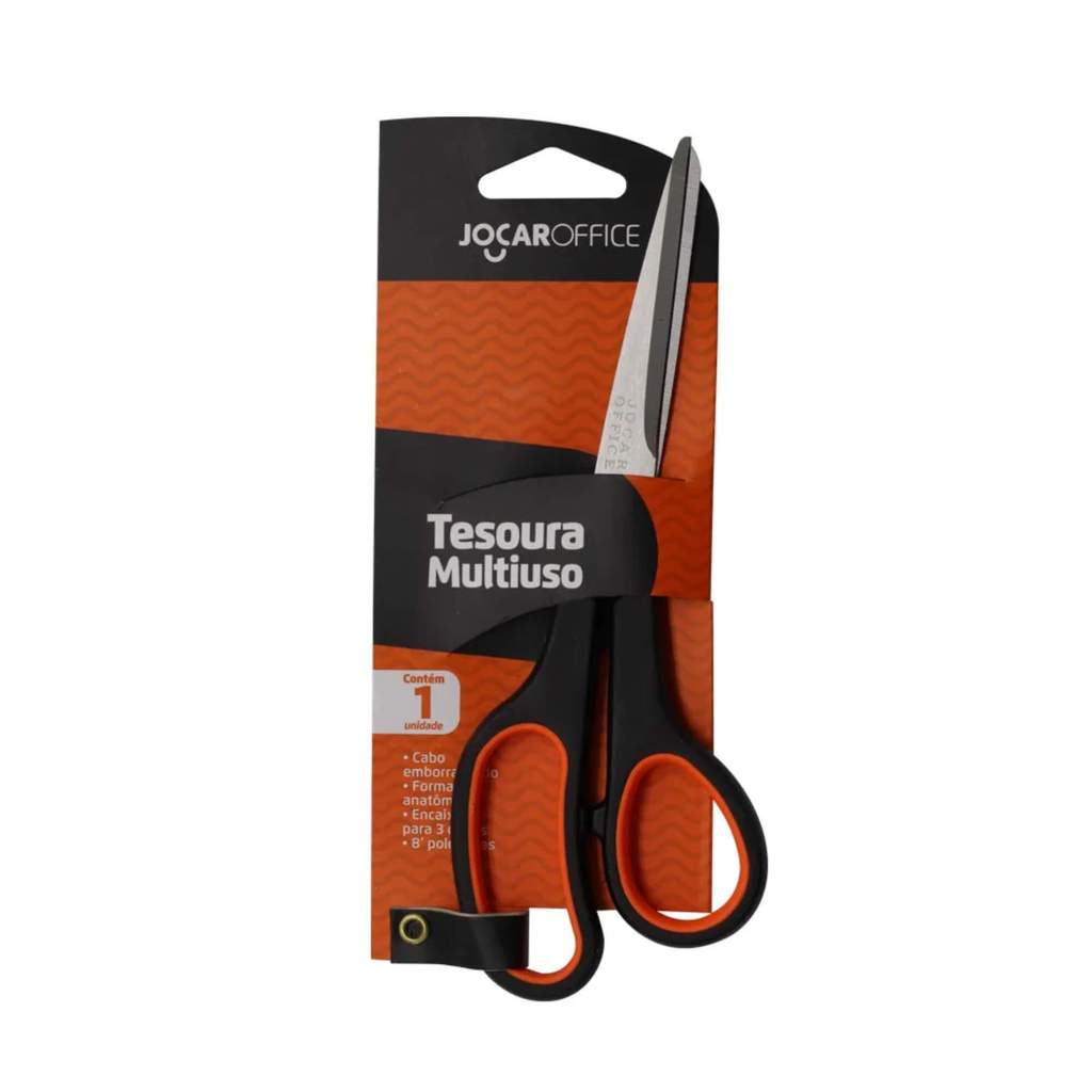Tesoura Multiuso Inox 8" Polegadas 21cm Aço Inox Jocar Office Leonora - 91014 Domestico/Profissional