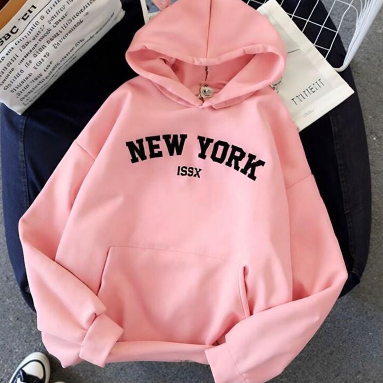 Moletom Canguru Unissex Blusa De Frio Com bolso e capuz Casaco Feminino Masculino Flanelado Algodão New York 199X