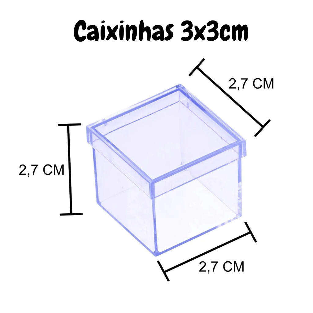 Caixas 10 a 50 Unids 3x3cm Mini Caixinhas de acrílico lembrancinhas festas Varias Cores