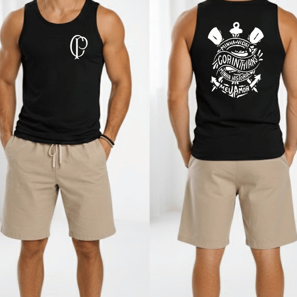 Camiseta Regata Corinthians Timão SCCP 1910 Unissex Streetwear 100% Algodão Gaviões Fiel CP