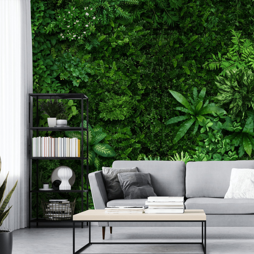 Papel de Parede Linha Studio Decor Mural Folhagens Verdejantes Cores Vivas Adesivo Decorativo Sala Quarto