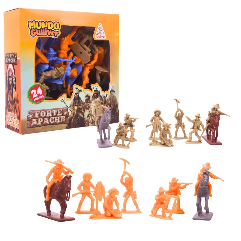 Brinquedo Miniatura de Cowboy e Cavalos 0968 Gulliver