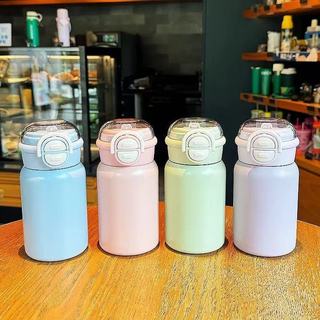 Garrafa Térmica Kawaii de Aço Inox 500ml com Canudo e Tampa Anti-Vazamento
