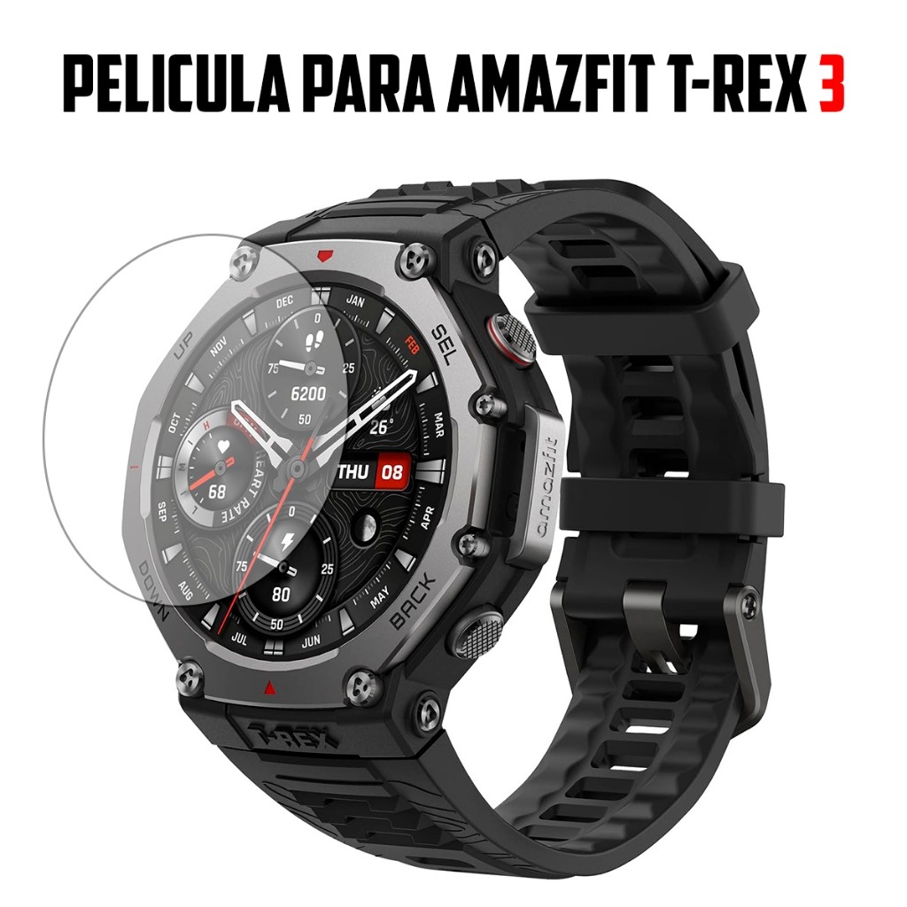 Película de Proteção para Smartwatch Amazfit T-Rex 3 48MM – Vidro Temperado HD Transparente