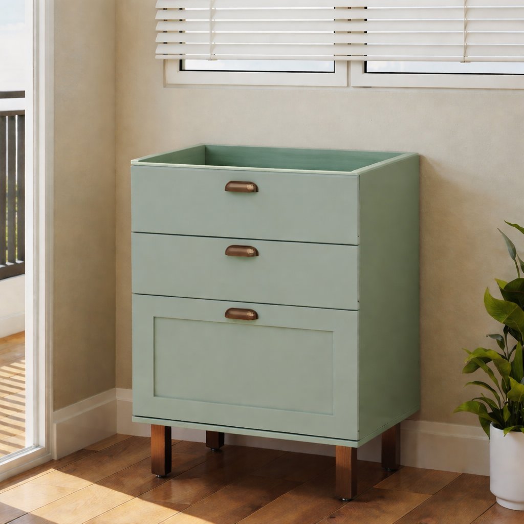 Balcão para Cozinha 3 Gavetas sem Tampo Iluminata  Verde Mint em Oferta na Shopee