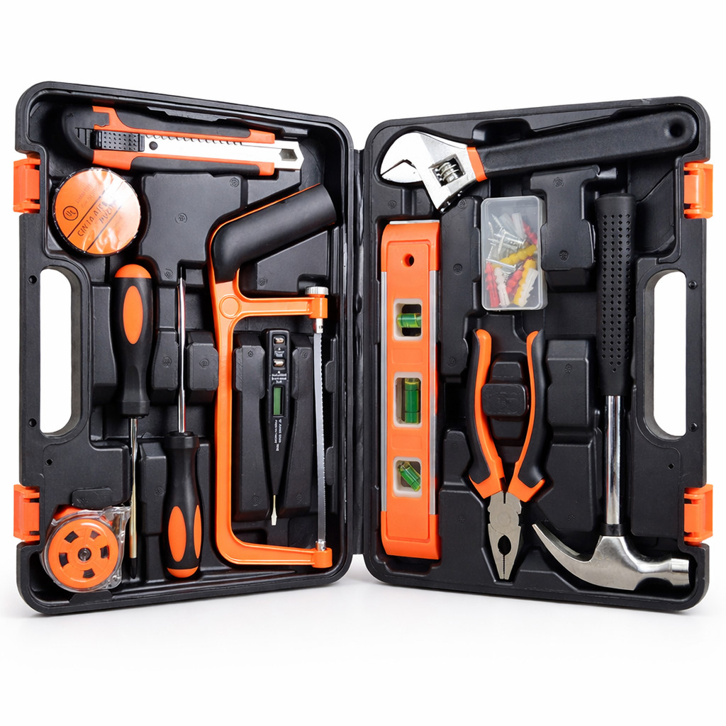 Kit de Ferramentas 13 Peças OI-5024 Maleta Compacta Chaves Alicate Martelo Mais Reparos Domésticos em Oferta na Shopee