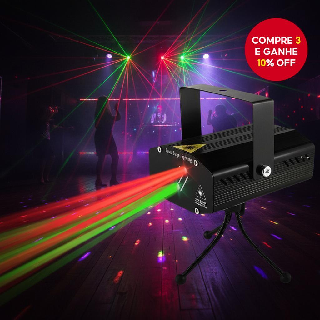 Mini Party Light: Projetor Laser DJ Disco Strobe com 32 Padrões e Fonte de Alimentação RGB, Ideal para Casamentos, KTV,