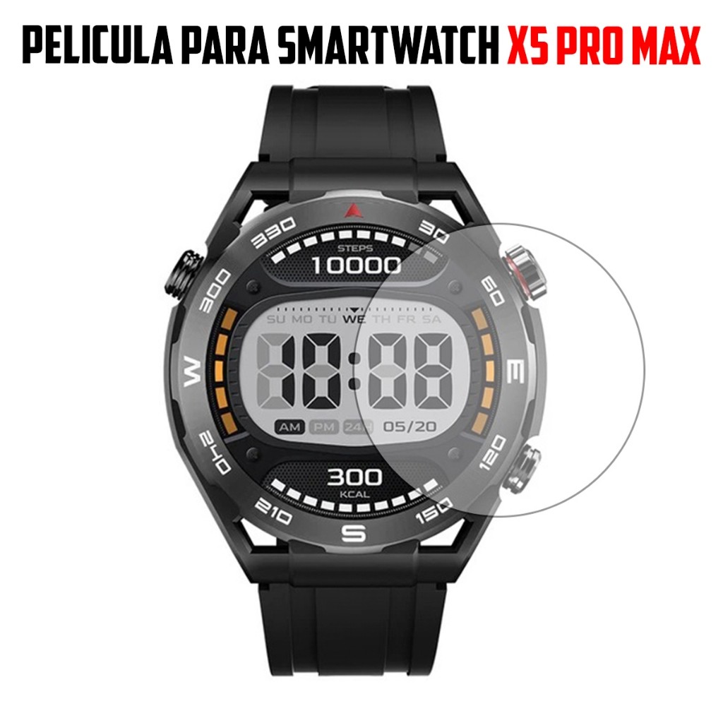 Película Vidro 9H Para Smartwatch X5 Pro Max Blindagem Máxima Contra Riscos Proteção Elite HD