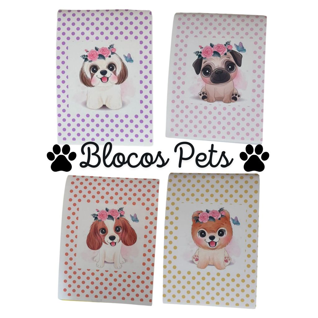 Bloco de anotações Pet Pets cachorro cachorrinho fofo presente papelaria presente natal lembrancinha rascunho