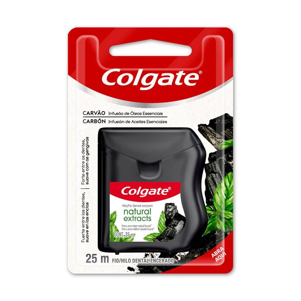 Fio Dental Colgate Natural Extracts Carvão 25m em Oferta na Shopee