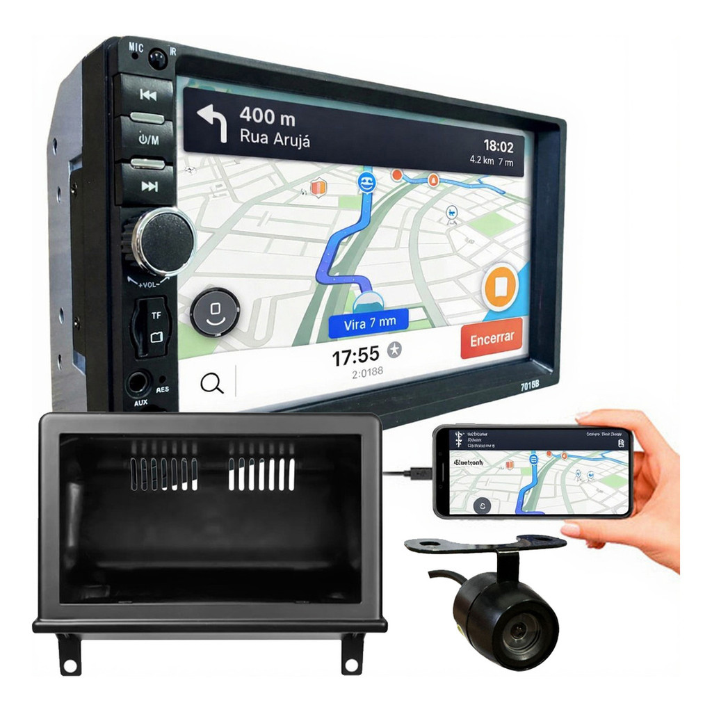 KIT CENTRAL MULTIMIDIA MP5 7 POL CÂMERA DE RÉ CORSA G1 HATCH SEDAN 1993 A 2016 em Oferta na Shopee