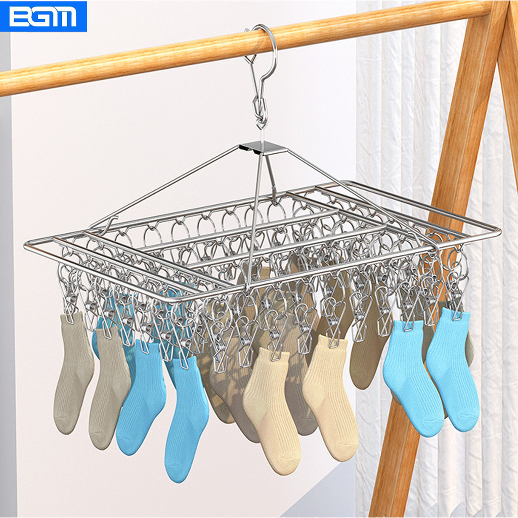 BGM-Varal 40 Prendedores Roupa Bebe Calcinha Cueca Dobrável Inox em Oferta na Shopee