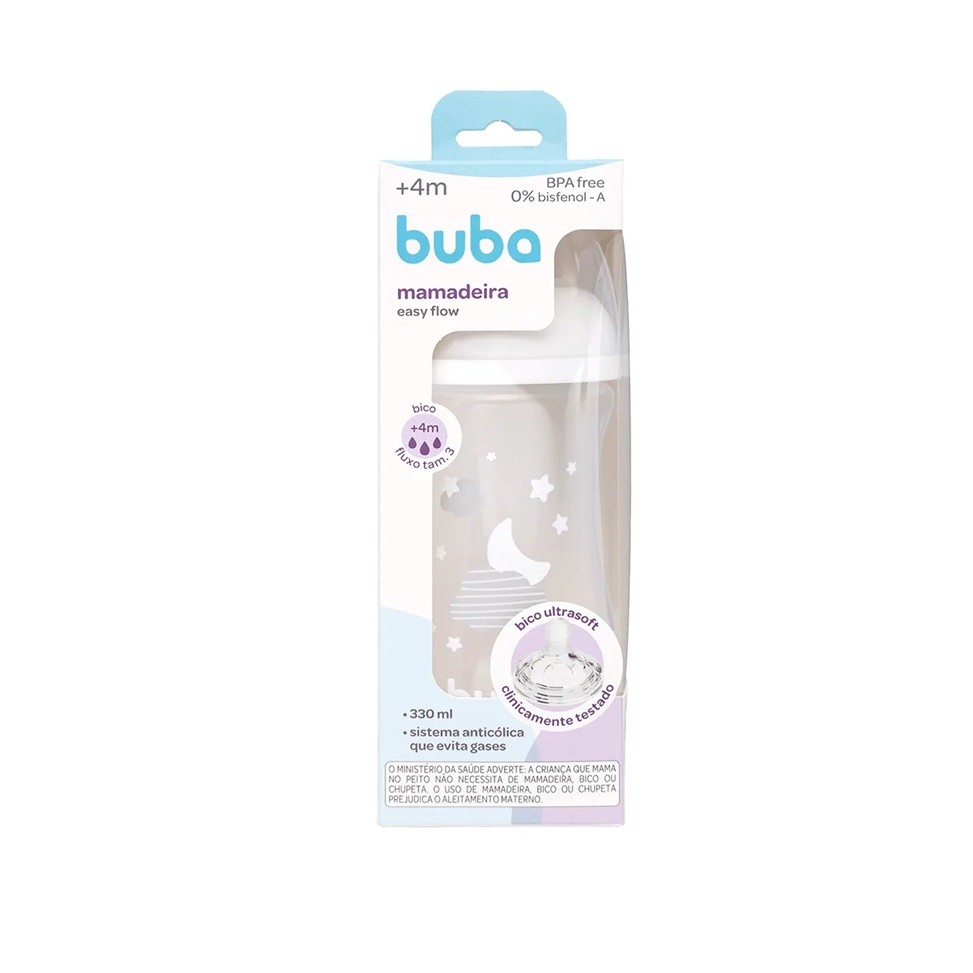 Buba, Mamadeira Easy Flow Nuvem 330ml Anticólica - Branco Branco Nuvem