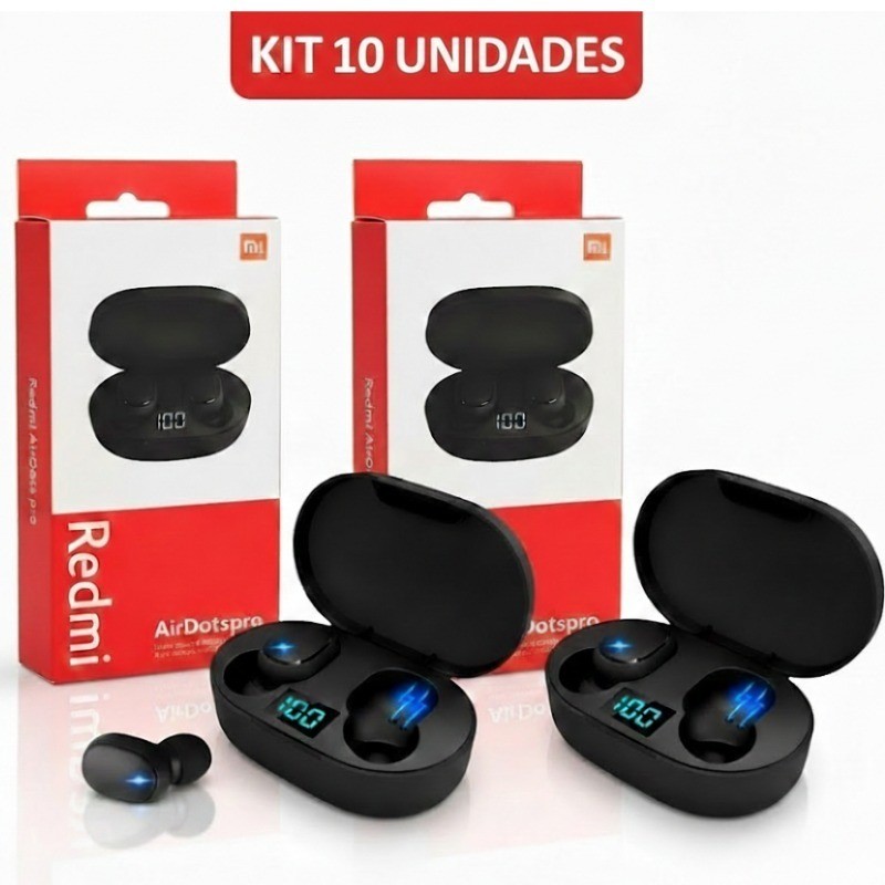 Kit 10 Fones de Ouvido Bluetooth AirDots Atacado Boa qualidade de som Com Microfone Estéreo Som Cancelamento Ruído em Oferta na Shopee