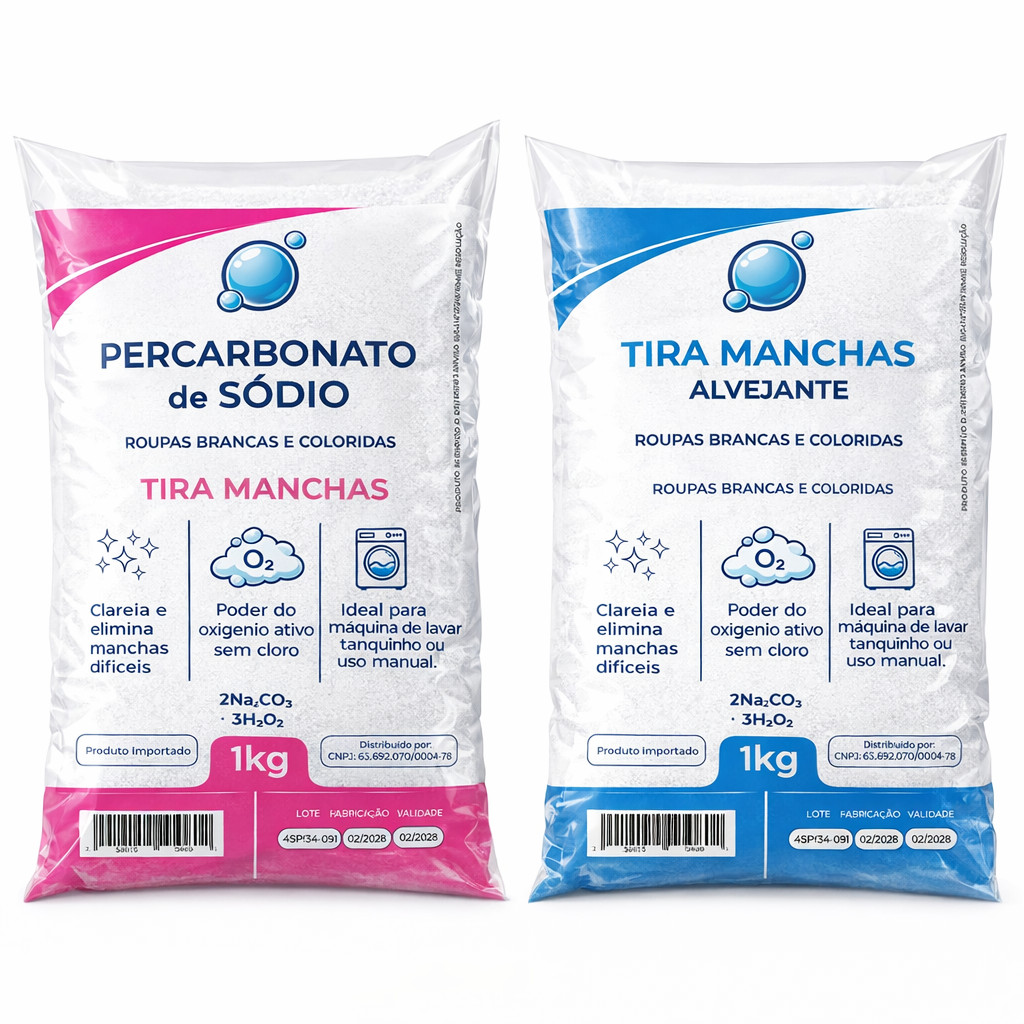 Alvejante Tira manchas 1kg + Percarbonato de sódio alvejante 1kg em Oferta na Shopee