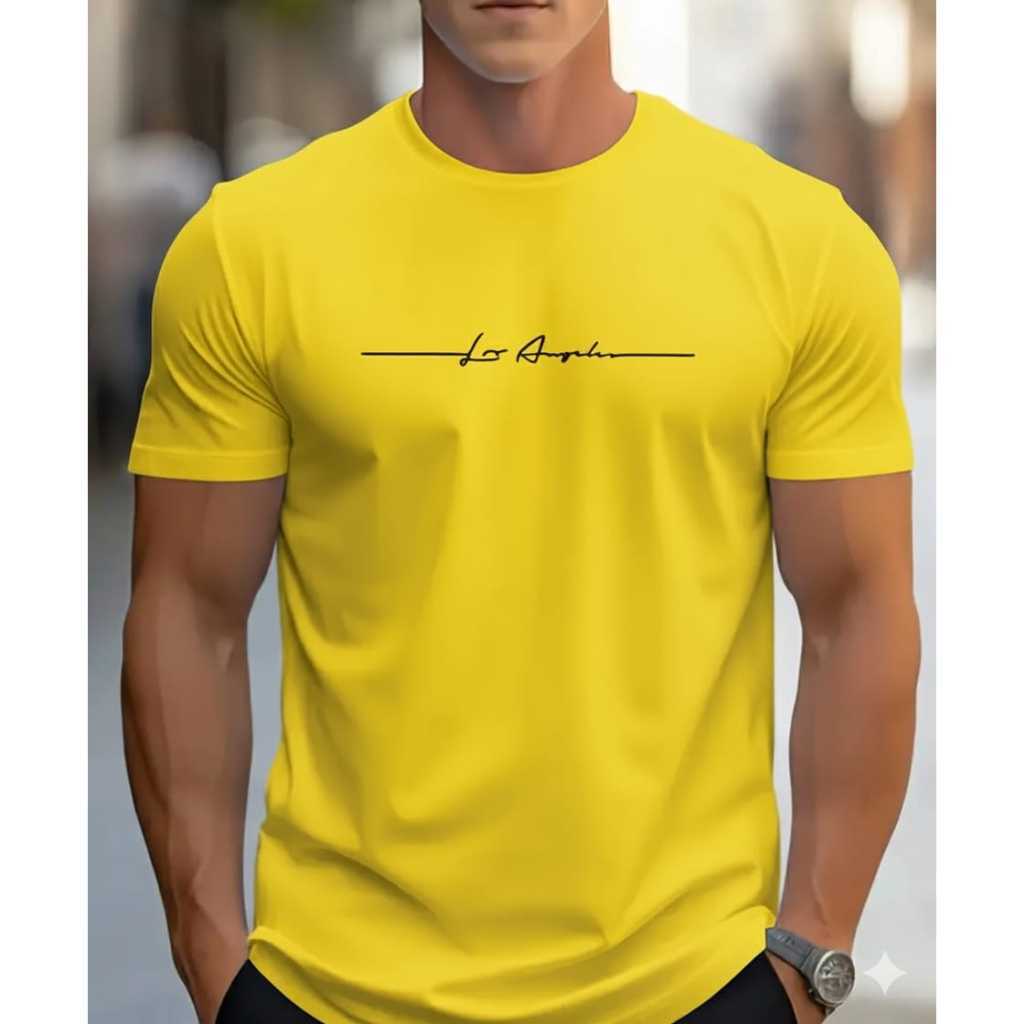 Camiseta Masculina "Los Angeles" Ideal para o Verão | Camiseta Casual de Gola Redonda entrega rapida em Oferta na Shopee