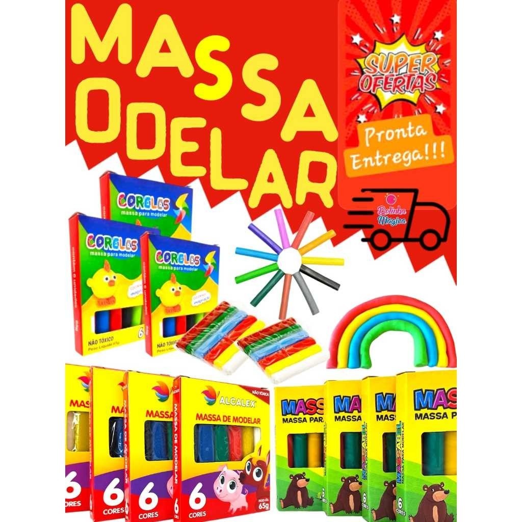 5 Caixinhas Massinha De Modelar Colorida 65g Alcalex Motora Lembrancinha Kit Festa Aniversario Prenda Infantil em Oferta na Shopee