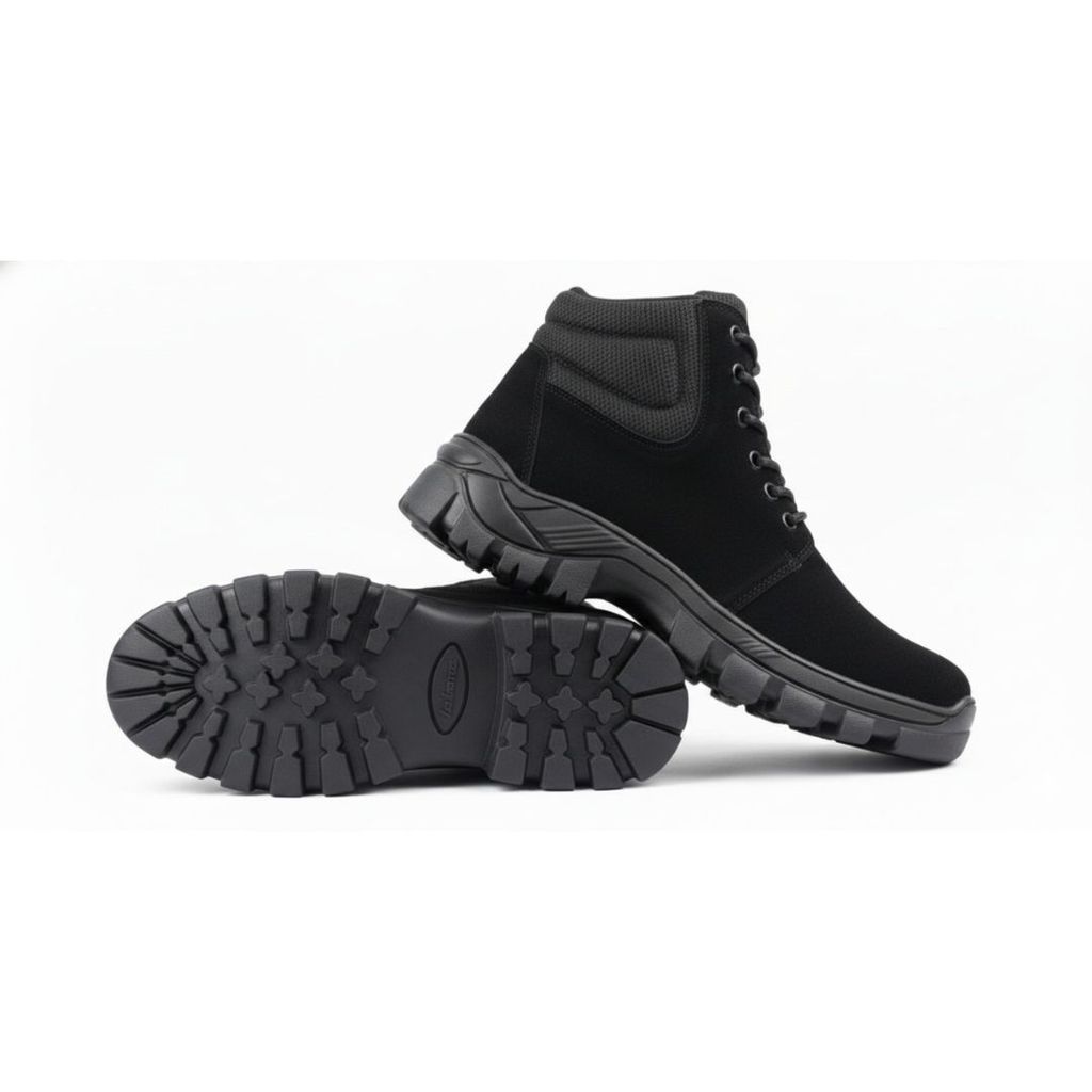 Coturno Preto Estilo Punk Gótico Masculino Feminino Bota Tratorada Cano Alto Resistente Moderna