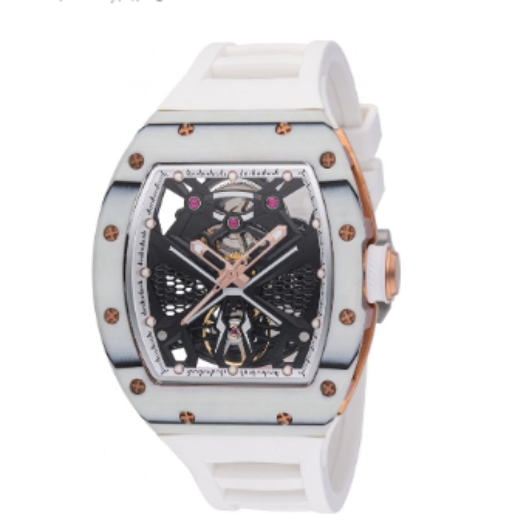 Relógio Masculino Automático Invicta 49015 S1 Rally Esqueleto Pulseira Branca