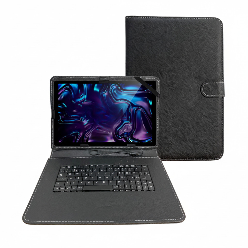 Capa C/ Teclado Embutido Para Tablet Positivo Vision Tab 10 Preto