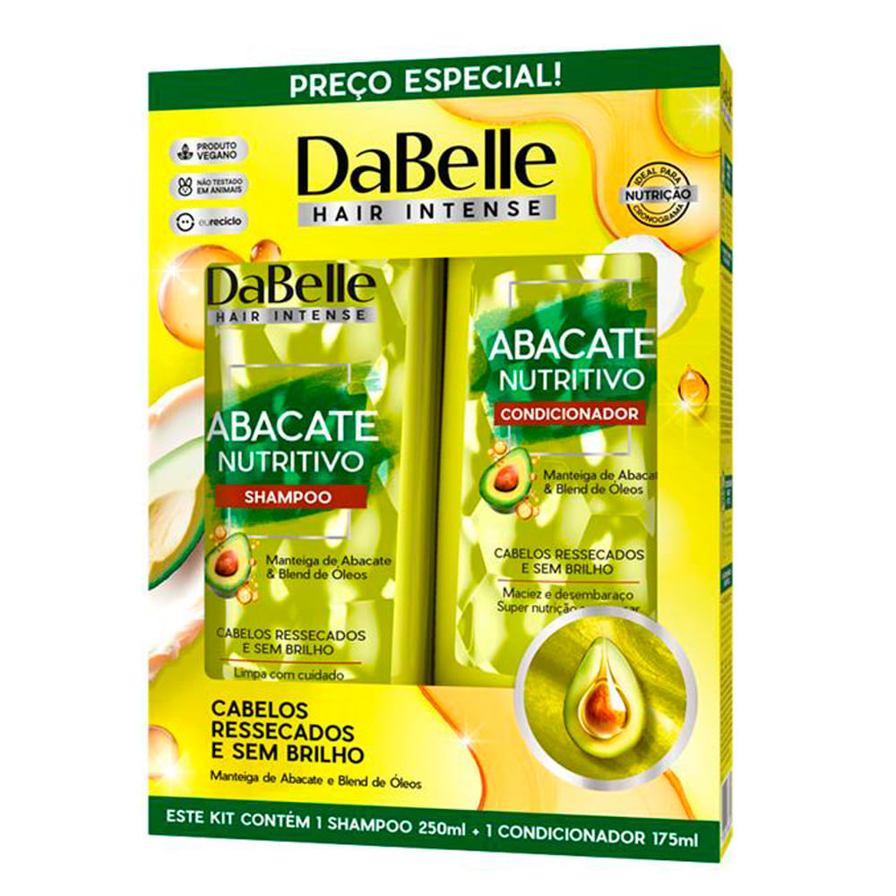 Kit DaBelle Hair Intense Abacate Nutritivo Shampoo 250ml + Condicionador 175ml