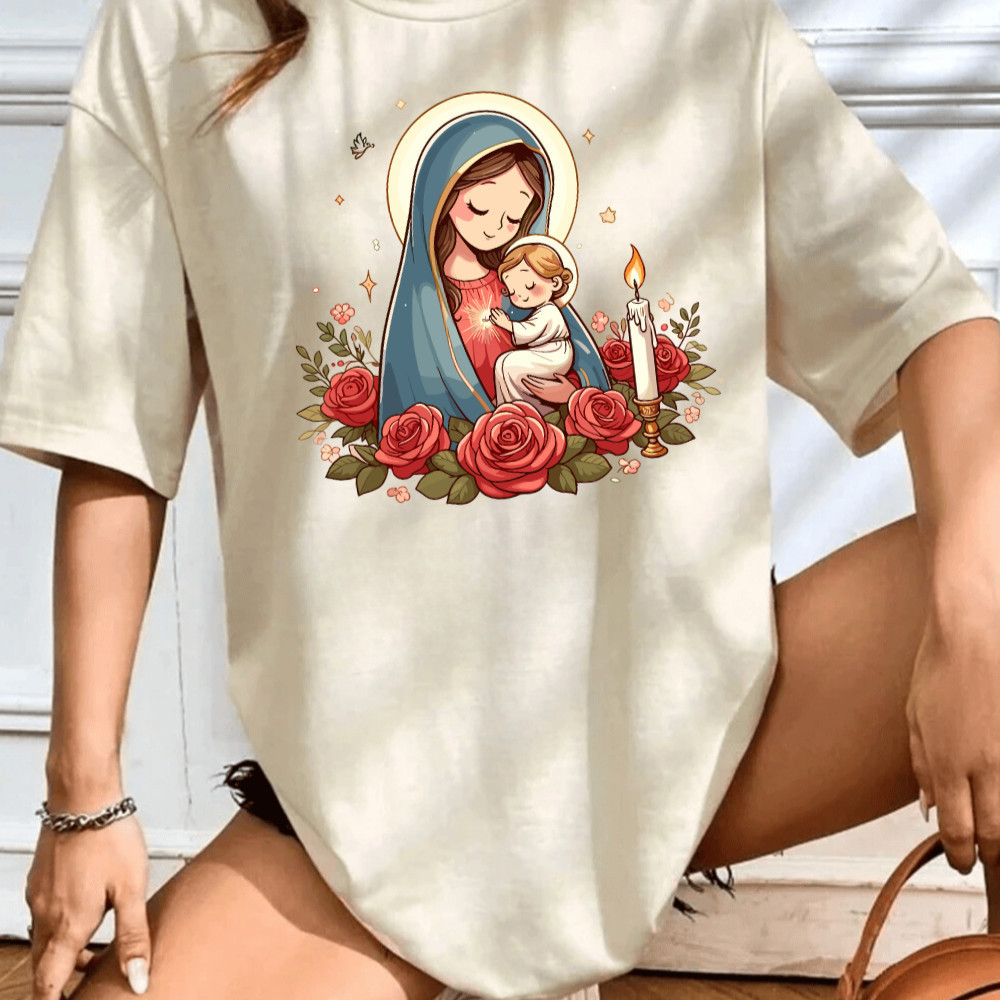Camisa Básica Feminina Semana Santa Streetwear Camiseta Premium Páscoa Cristã Estampada Confortável