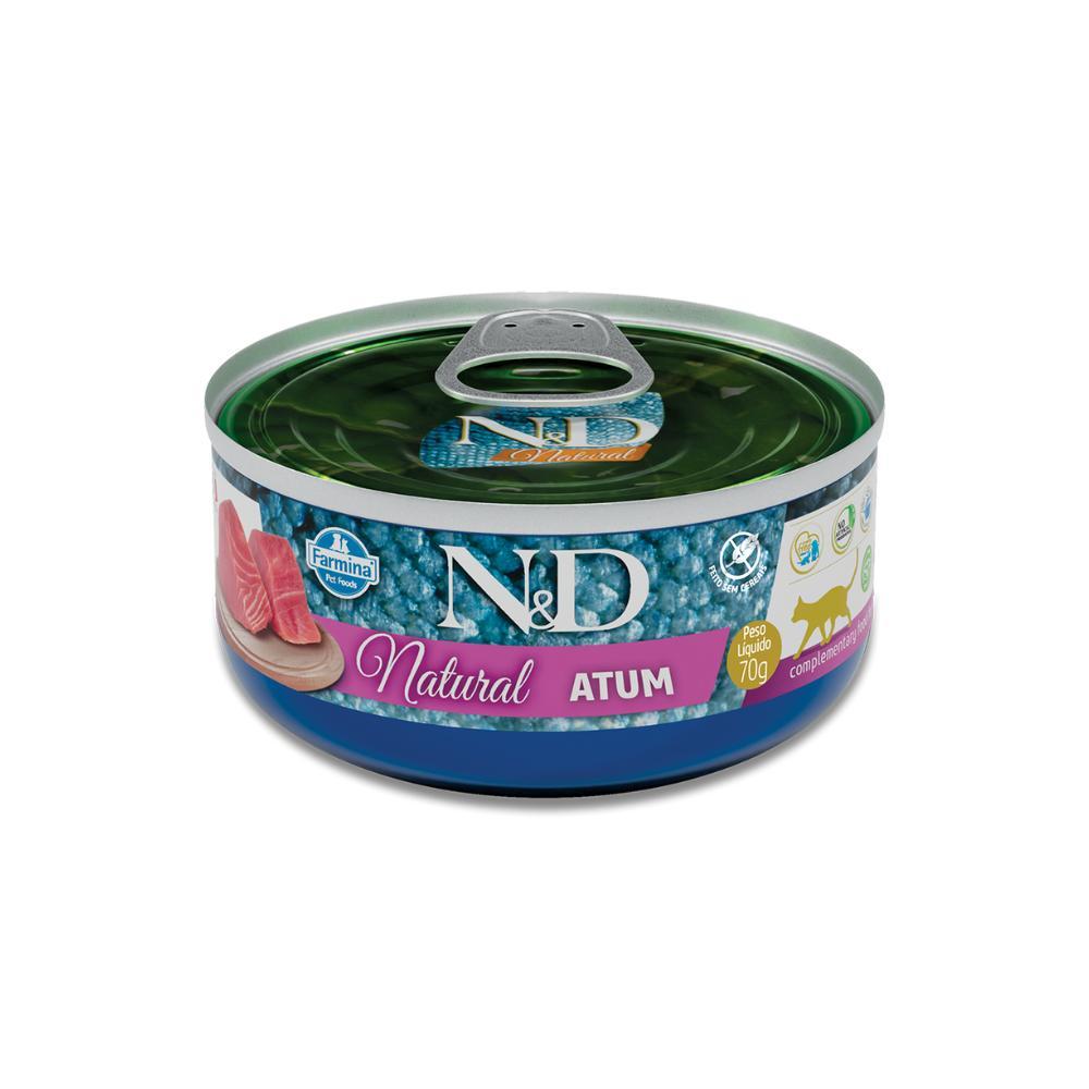 Ração Úmida Lata Farmina N&d Natural Atum Para Gatos 70g