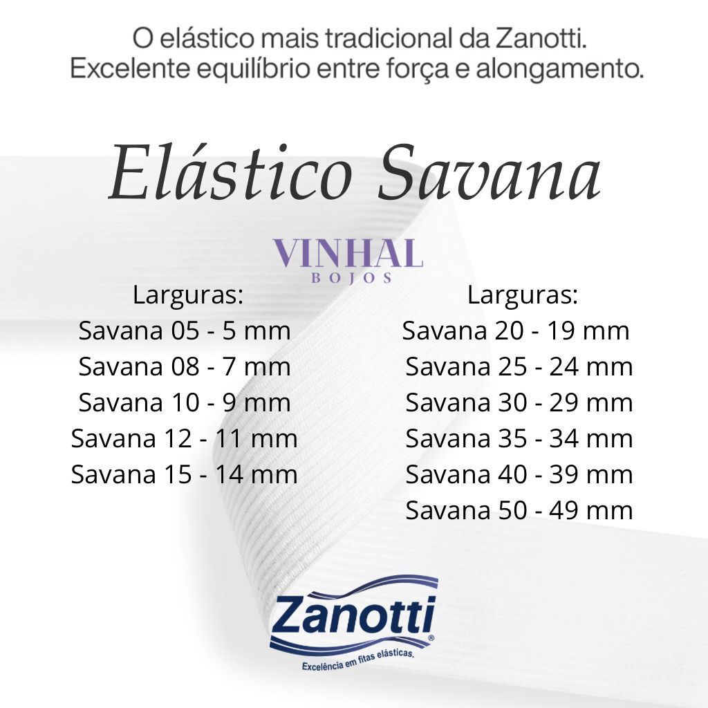 Elástico Zanotti SAVANA Branco (CRU) - 25 e 100 mts