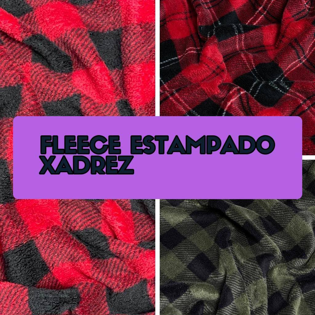 3 Metros Tecido Fleece Xadrez Estampado | Microsoft Xadrez | Manta, Quente e Macia (3m x 1.60m)