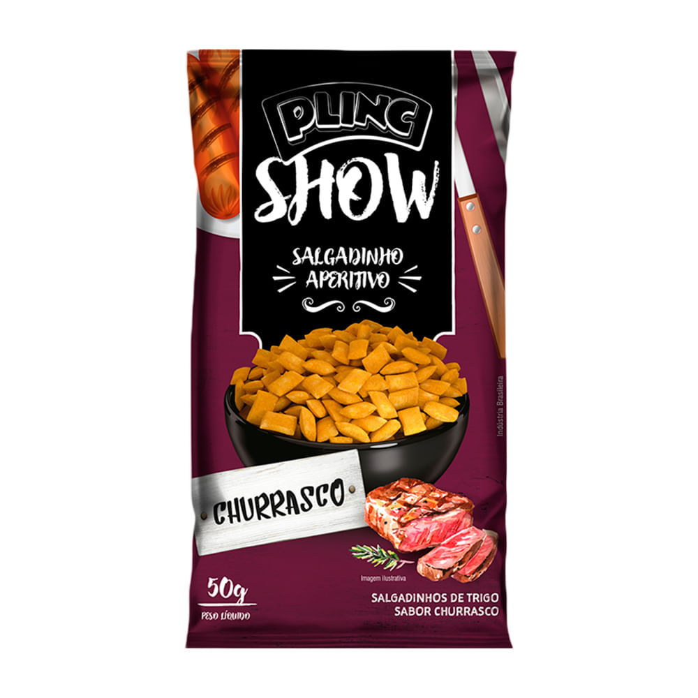 Salgadinho Aperitivo Plinc Show Sabor Churrasco 50g em Oferta na Shopee