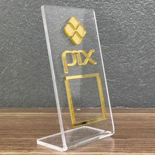 Placa Pix Display em Acrílico Mesa Balcão QR Code PIX Pagamento Para Loja em Oferta na Shopee