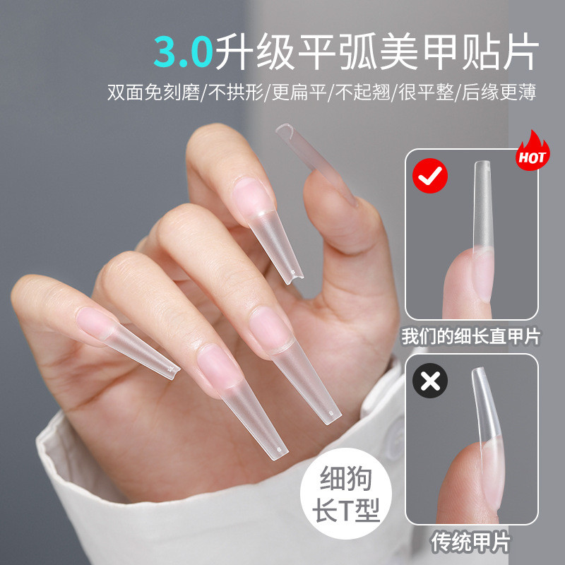 Manicure Cão Fino em Forma de T Remendo de Unhas Não Gravado Moagem C Arco Remendo Raso Meio Remendo Super Longo Wearabl — R$ 18,65 em Shopee, 56% OFF