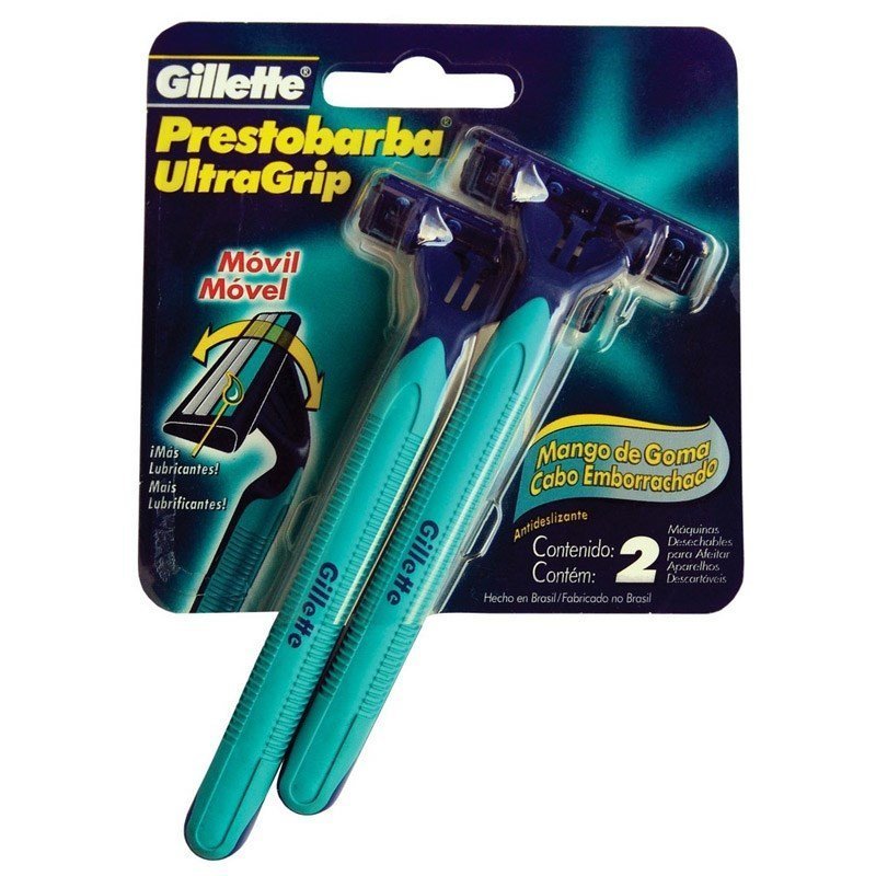 Aparelho Prestobarba Ultra Grip Móvel Masculino Com 2 Unidades em Oferta na Shopee